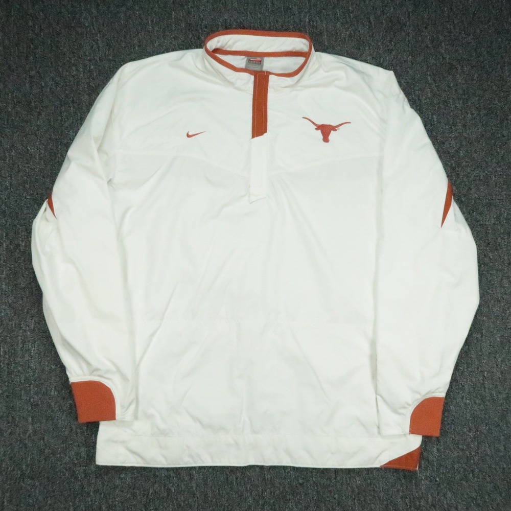 Texas Longhorns Jacket Mens XL White Orange Nike Storm Fit Windbreaker VTG